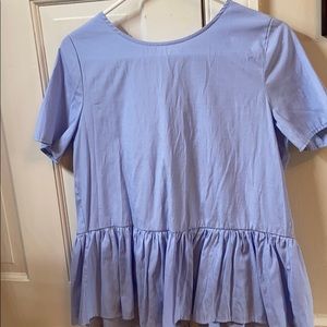 Light blue Open back blouse